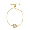 Rainbow Zircon Diamond Armband 18K Guldkedjor Pull String Justerbar Crown Heart Cross Charmband för kvinnor Fashion Jewelry