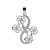 Pendentif en argent 925 Zircon, paramètres pouvant coller 4 perles pour femmes, bijoux de mariage, cadeau de saint-valentin, 5 pièces