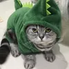 Pet одежда щенок кошка забавный костюм динозавров зимний теплый плюшевый кот пальто из флис толстовки свитер маленькая собака котенка одежда