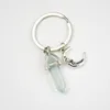 Vintage Sun Moon Face Key Ring Celestial Crescent Polar KeyRings Charms Powder Crystal Opal Necklace Pendant Alla hjärtans dag gåvor WXY156