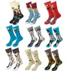 Chaussettes pour hommes 1 paire homme anime tricot hip hop femme dessin animé tube moyen modèle de couture drôle décontracté rue coton skateboard