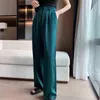7 Colors Korean Silk Satin Wide Leg Pants Women Spring Summer Casual High Waist Straight Long Vintage Loose Basic Trousers 211124