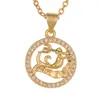 Collana con dodici segni zodiacali Catena d'oro Ciondolo moneta animale Pendenti Pesci Fascino Segno zodiacale Girocollo Collane astrologiche per donne Gioielli di moda Will e Sandy