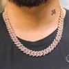 12mm Prong Cuban Link Choker Full Iced Out Chain Dad Smycken X0509