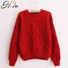 H.SA Women Winter Pullover and Sweaters Oneck Twisted Women Sweater Pull Femme Sweter Mujer Short Femninino winter sweater 210806