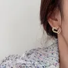 Stud Female Jewelry Double Zircon Love Earrings Exquisite And Small Literary Temperament Simple