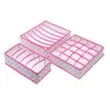 3pcs Foldable Underwear Bra Organizer Storage Box Drawer Closet Organizers Boxes For Scarf Socks Organiser Case 210423