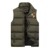 Herfst Winter Mannen Vestenjassen Jassen Solid Color Cotton Vest Duck Down Jacket Mouwloos Winddicht en Warm M-5XL 210923