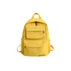 DHL50pcs Backpack Women Nylon Plain Large Capacity Double Layer Pouch Zipper School Bag Mix Color