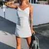 Jocoo Jolee Donna Estate Elegante stampa floreale Coulisse in vita Mini abito Sexy Strap Halter Backless Beach A Line Sundress 210518