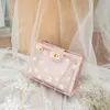 Evening Bags Handbags Fashionable Purses Transparent Daisy Pattern Shoulder Bag Chain Strap Color Block Sachels Composite Tote