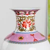 المزهريات العتيقة جينغدتشن خمر السيراميك زهرية مكتب الملحقات الحرف الوردية زهرة الخزف الصيني التقليدي