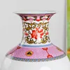 Vase Antique Jingdezhen Vintage Ceramic Vase Deskアクセサリークラフトピンクフラワー伝統的な磁器中国