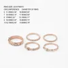 ウェディングリング5pc/set stackable ring for women for women crystal rose Gold Jewelry Girls Giftedwi22