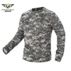 2020 New Tactical Military Camouflage T Shirt Men Breathable Quick Dry US Army Combat Full Sleeve Outwear T-shirt for Men S-3XL X0621