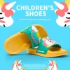 Pantoufles d'été pour enfants pour garçons filles chaussures licorne PVC tongs bébé sandales de plage antidérapantes enfants maison salle de bain qq443 210712