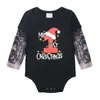 Natale Autunno Neonato nato Neonate maschi Ragazze Manica lunga Stampa tatuaggio Pagliaccetti Vestiti Tute per bambini 210429