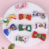 Bébé Pince À Cheveux Accessoires Arc Joyeux Noël Enfant Barrette 3pcs / set Arbre De Noël Chaussettes Chapeau De Cerf Imprimer Fille Ins Ruban Gros-Grain