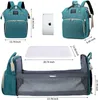 Рюкзак для подгузников рюкзак с изменяющейся станцией для мальчиков для мальчиков Девушки складные туристические постели большая емкость Водонепроницаемый 220225