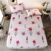 3 pcs Fitted Bedding Sheet Sets Single/Queen/King Size sabana Feather Pattern Mattress Cover With Elastic For Double Bed 210626