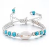 Perlenstränge Ant Angel Naturstein Muschelarmband Handgewebte verstellbare Wachsseilkette für Frauen Großhandel Trum22