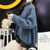 Half Turtleneck Net Red Pullover Sweater Women Thick Knit Autumn And Winter Bottoming Shirt 210427