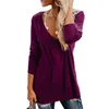 LOSSKY Solid Autumn T Shirt Sexy Deep V Neck Long Sleeve Casual Women's Winter Fall Purple Khaki T-shirt Fashion Tops Tees 210507