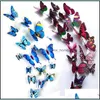 Decor Home & Gardendecoration Room Colorf Living Bedroom 3D Butterfly Sticker Pvc Wall Paster Stickers Kids Children Gifts Jf276 67G7 Drop