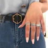2021 Мода Инкрустированные цирконы, дамы с боковыми камнями кольцо с тремя кольцами, дизайн округа All-Match