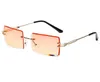 2021 Fashion Trend Rimless Round Frame BUFFLO Occhiali da sole per le donne Designer Designer di alta qualità Occhiali da sole oculos de sol