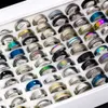 50pcs Hele Veel Bulk Vrouwen Ringen Set Roestvrij Staal Goud Zilver Paar Zwarte Ring Mannen Sieraden Gift Wedding Band Party Drop1655430