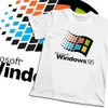 Vintage Windows 95 Vaporwave T Shirt för män Sommar Cool Man Bomull Kortärmad Rund Krogram 210706
