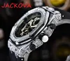 Célèbre tous les cadrans travaillant montre de designer classique Luxe Mode Cristal Diamant Hommes Montres Grand cadran homme horloge à quartz chronomètre