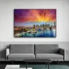 Brooklyn Bridge Night View Paesaggio Dipinti su tela su Wall Art Poster e stampe New York City Art Pictures Home Decor