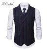 2021 Fall Striped Men's Suit Vest Fitted Men Waistcoat Formal Wedding Groom Gentlemen's Office Wear Gift For Men1
