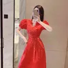 Vintage Self Portrait Floral Maxi Dress For Women V-Neck Ruffle Sleeve High Waist Patchwork Lace Dresses Female Summer 210603