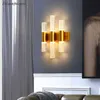 Light luxury post-modern bubble crystal wall lamp Simple living room bedroom bedside lamp aisle TV wall background 210724