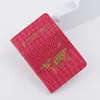 10st Card Holder Travel Crocodile GrainLeather Map Prints Passport Cover Mix Color