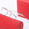 Solglasögon Män Eyewear Glasses Designer Tri-dimensionell metall Retro Leopard Head Optical Frame Business Edition All-Match Gold A271E