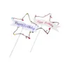 Altre forniture per feste festive Sweet Style LED Happy Birthday Star Cake Toppers Bandiere per baby shower Decorazioni di nozze