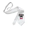 Sublimation Blank White Neck Ties Adult Tie favor Heart Transfer Printing Diy Custom Consumables Party Favors WLL1053