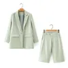 Women's Tracksuits AOMO Elegant Set Solid Blazer Shorts 2021 Fashion Suit 2 Piece Coat And DA68A