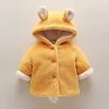Baby / Toddler Ear Decor Fluffy Solid Hooded Coat 210528