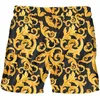 Mäns Shorts Ifpd Novelty 3D Golden Flower Print Barock Boardshorts Sommar Kort Byxor Lyx Kungliga Män Hip Hop Homme Partihandel 5XL