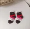 Baby Jungen Mädchen Baumwolle Socken FF Buchstaben Gedruckt Marke Socke Frühling Sommer Und Herbst Mesh Strumpf Zwei Größe 3 Farben 20 paare/los