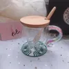 Taza Starbucks de 250 ML, botella de agua de doble capa, taza de jugo de café con cuchara y tapas, producto de regalo 300x