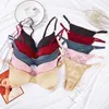 Sexy set sexy v- nahless Frauen Unterwäsche Set dünner BH Unterwäsche 2-teiliger Anzug ohne Stahlring glatte Eisseide die von Frauen L2304