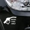 14CM81CM Interessante DIESEL BRANDSTOF ALLEEN Auto Sticker Waarschuwing Zwart Zilver Vinyl Decoratie Grafische S921882204986