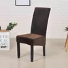 Okładka krzesła Aksamitna Miękkie Spandex XL Duże elastyczne Set Stretch do jadalni Bankiet Party El 11 Solid Colors 211116