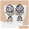 Dangle & Chandelier Earrings Jewelry Vintage Sier Alloy Oxidized Earring For Women Ethnic Flower Bohemian Tassel Jhumka Drop Delivery 2021 M